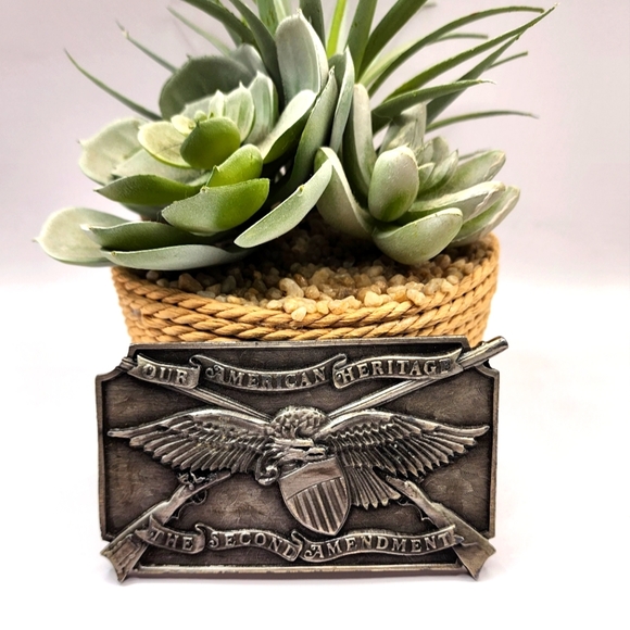 Patriotic Second Amendment Gun Rights K-156 Belt Buckle Vinegarroon Foundries - Picture 1 of 5